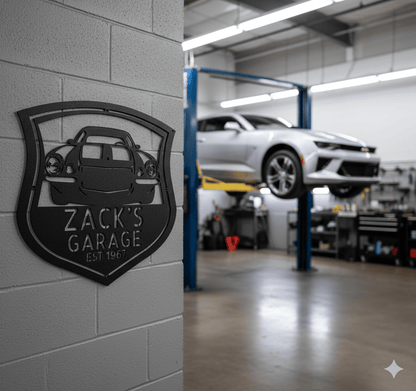 Wall Art Black / 12 Inch 1970 Camaro Garage Sign – Personalized Metal Car