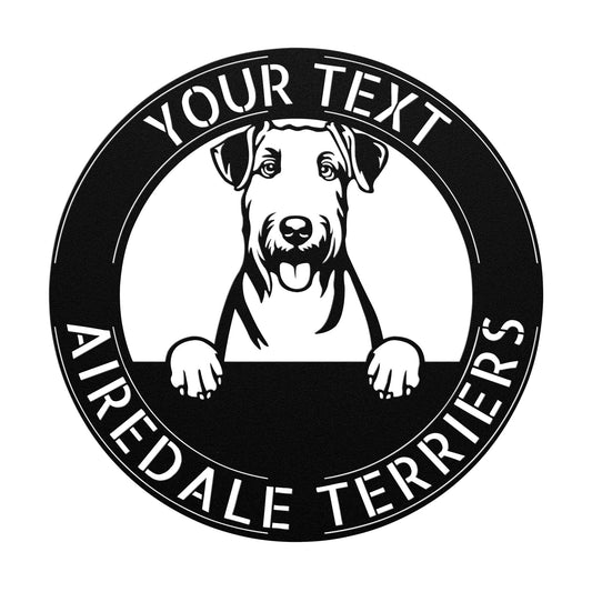 Wall Art AIREDALE TERRIERS -Dog Metal Sign