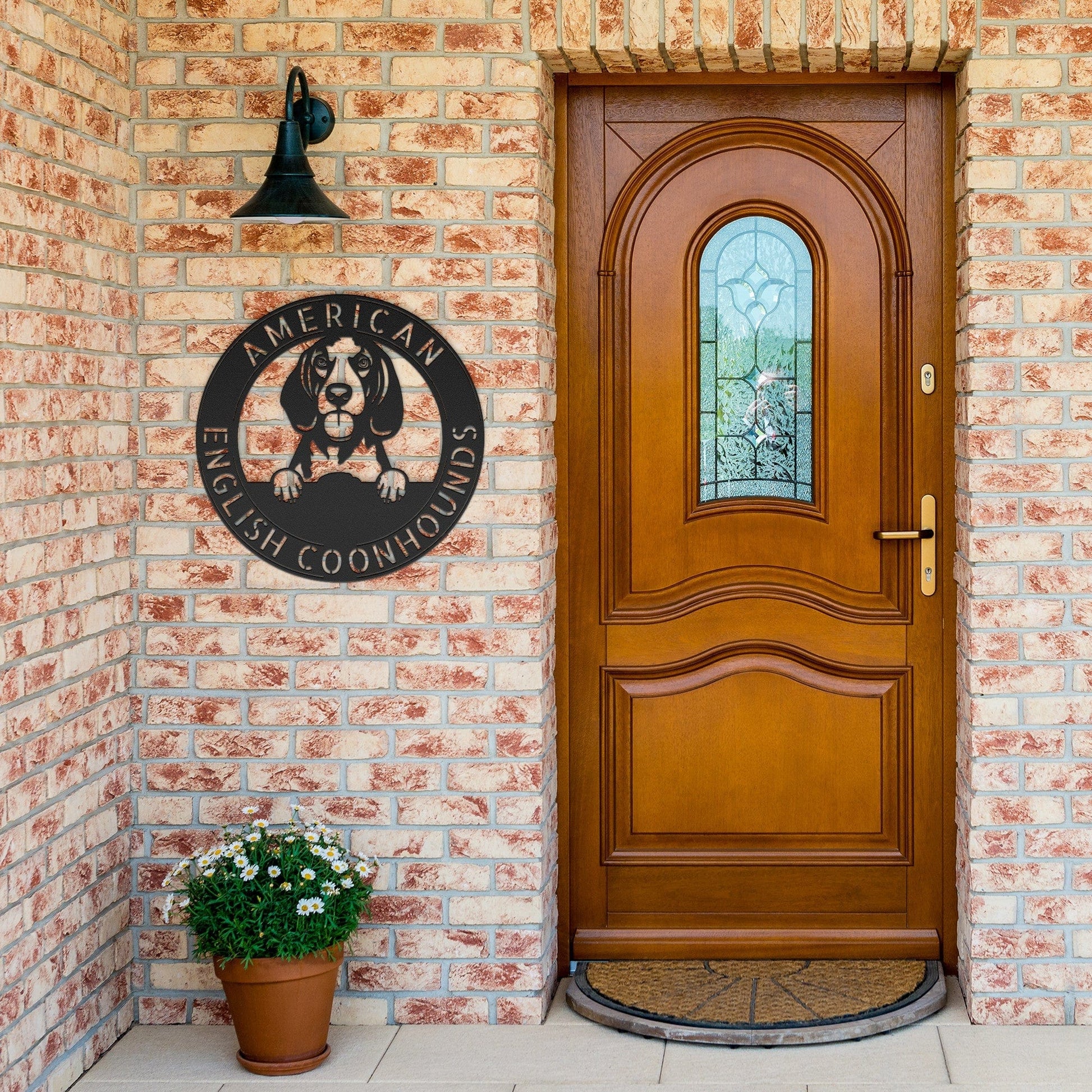 Wall Art AMERICAN ENGLISH COONHOUNDS Dog Metal Sign