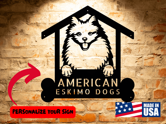 Wall Art AMERICAN ESKIMO Dog Sign