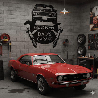 Wall Art CAMARO 1968 SIGN - Personalized Car Garage Camaro 1968 Steel Name Sign