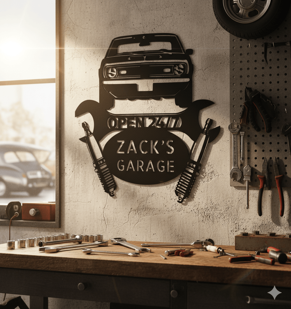 Wall Art CAMARO 1968 SIGN - Personalized Car Garage Camaro 1968 Steel Name Sign