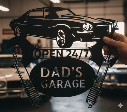 Wall Art CAMARO 1970 SIGN - Custom Car Garage Sign Monogram Wall Art Home Decor