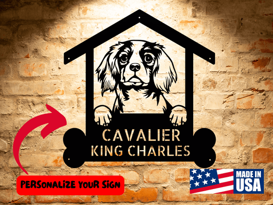 Wall Art Cavalier King Charles Dog Name Sign