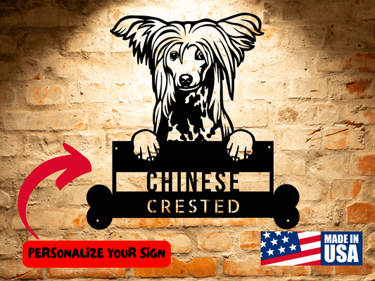 Wall Art Chinese Crested Dog Name Sign