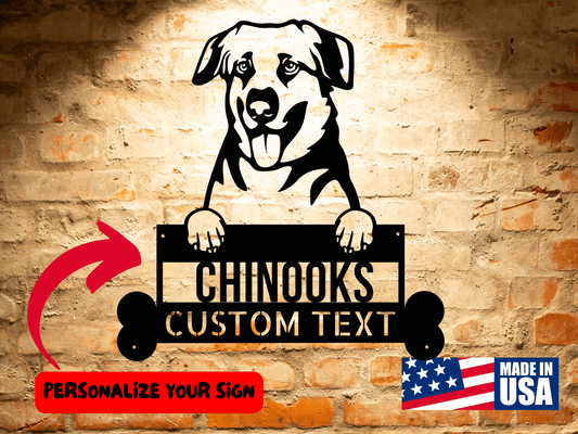 Wall Art Chinook Dog Name Sign