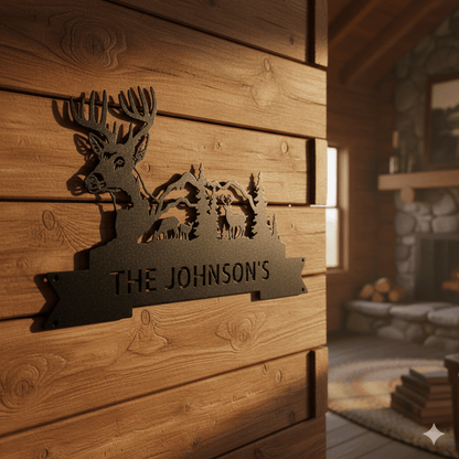 Wall Art Black / 12 Inch CUSTOM DEER SIGN