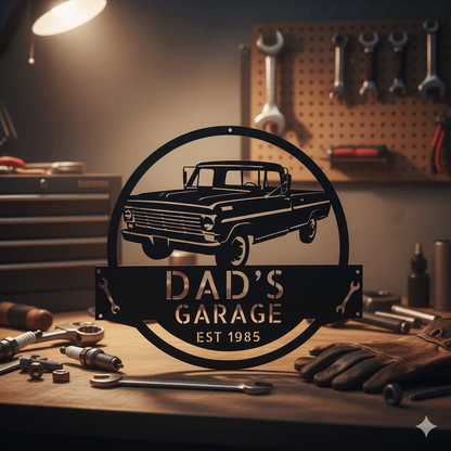 Wall Art CUSTOMIZE CAR SIGN - Car Garage Ford F-100 1967-1972 Monogram Wall Art