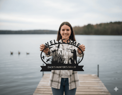 Wall Art CUSTOMIZED HUNTER SIGN - Monogram Wall Art Hunter Gifts Monogram Steel