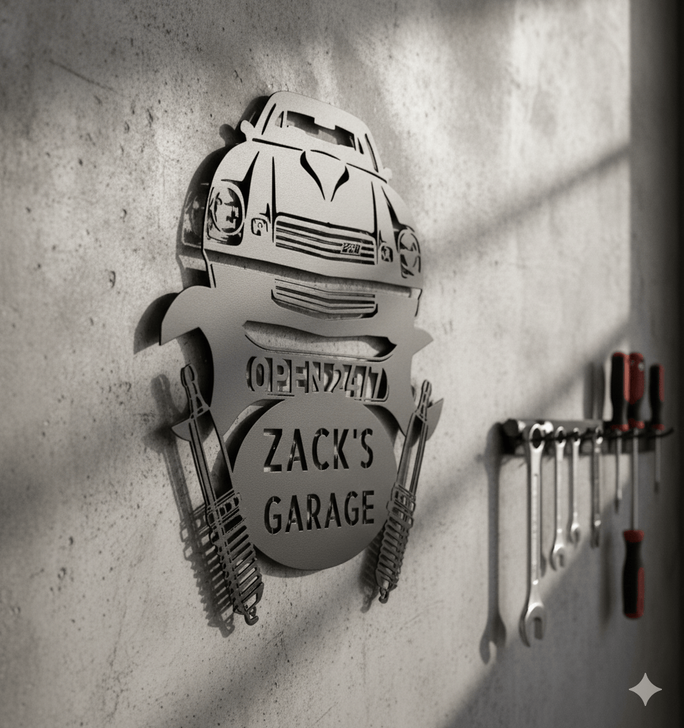 Wall Art GARAGE CAR SIGN - Personalized Car Camaro 1978 Steel Monogram Wall Art