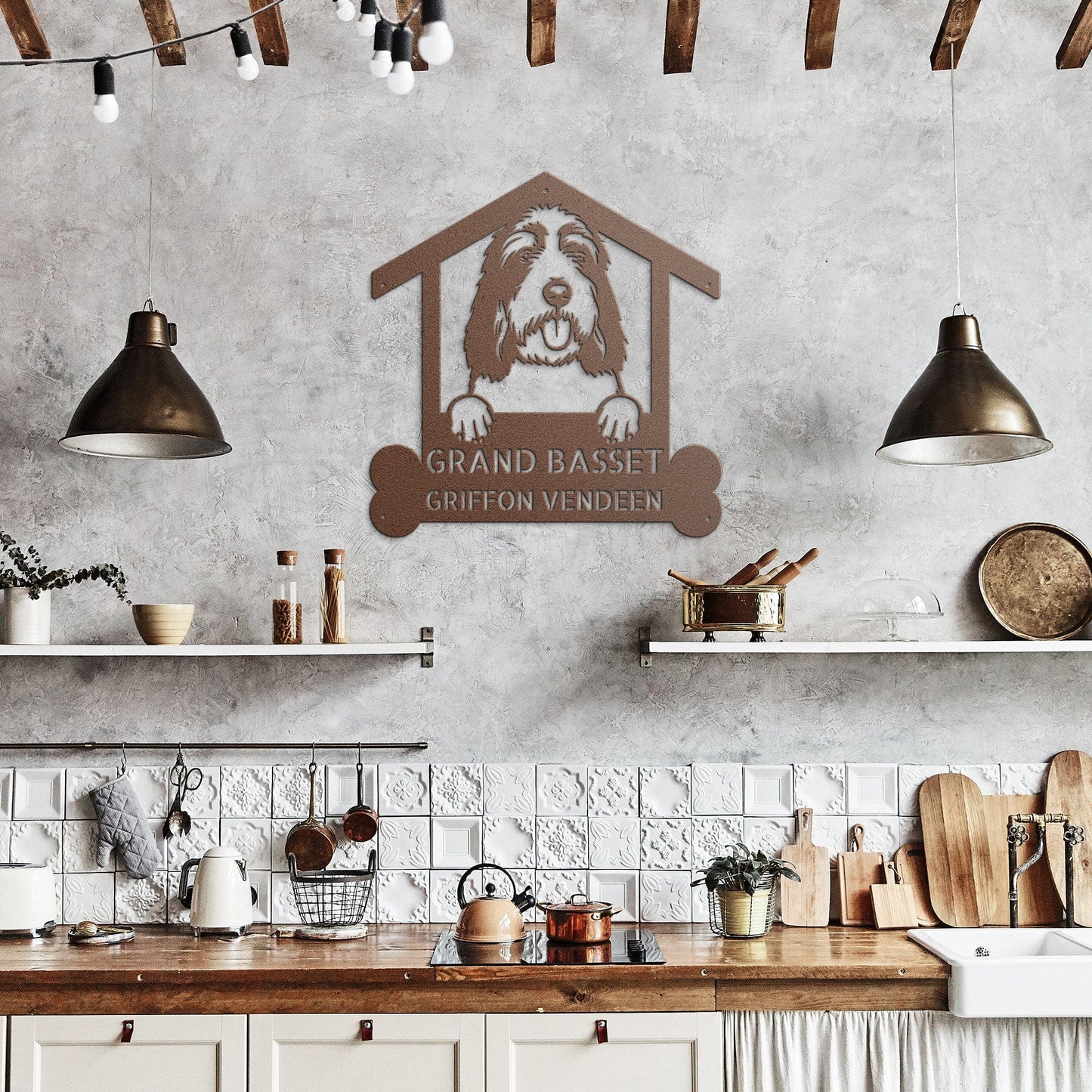 Wall Art Copper / 12 Inch GRAND BASSET GRIFFON Dog Sign