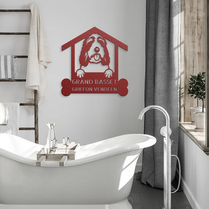 Wall Art Red / 12 Inch GRAND BASSET GRIFFON Dog Sign