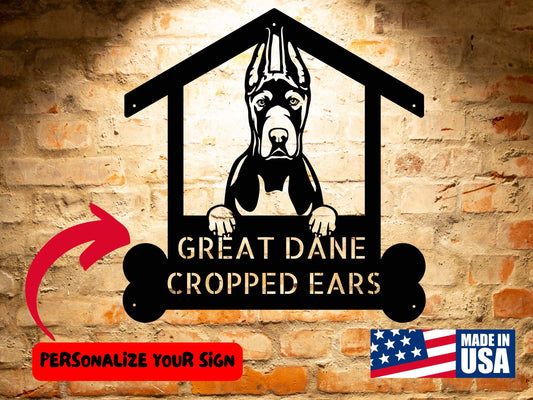 Wall Art GREAT DANES CROPPED Dog Sign