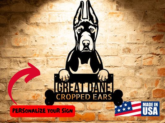 Wall Art GREAT DANES CROPPED Dog Sign