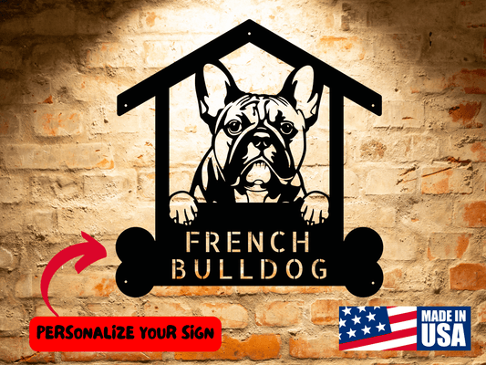 Wall Art Handcrafted French Bulldog Dog Sign