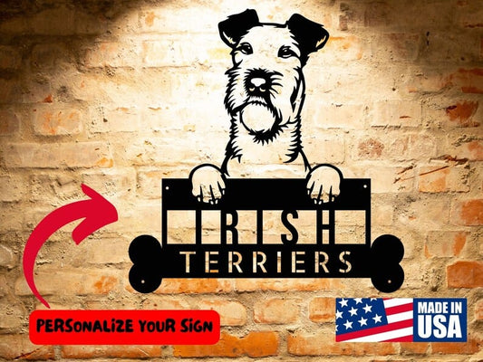 Wall Art Irish Terrier Dog Name Sign