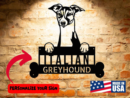 Wall Art Italian Greyhound Dog Name Sign