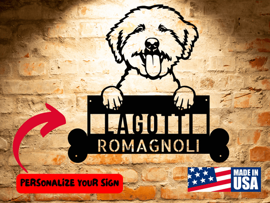 Wall Art Lagotti Romagnoli Dog Name Sign