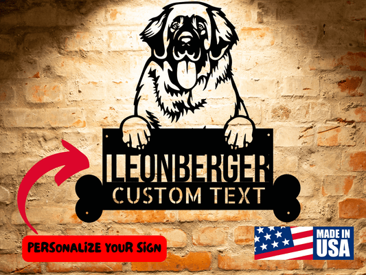 Wall Art Leonberger Dog Name Sign