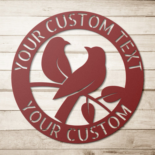 Wall Art LOVE BIRDS WELCOME Sign