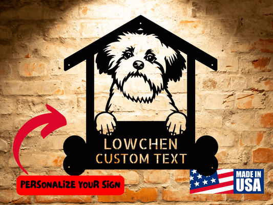 Wall Art Lowchen Dog Name Sign