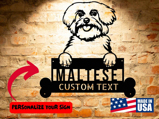 Wall Art Maltese Dog Sign