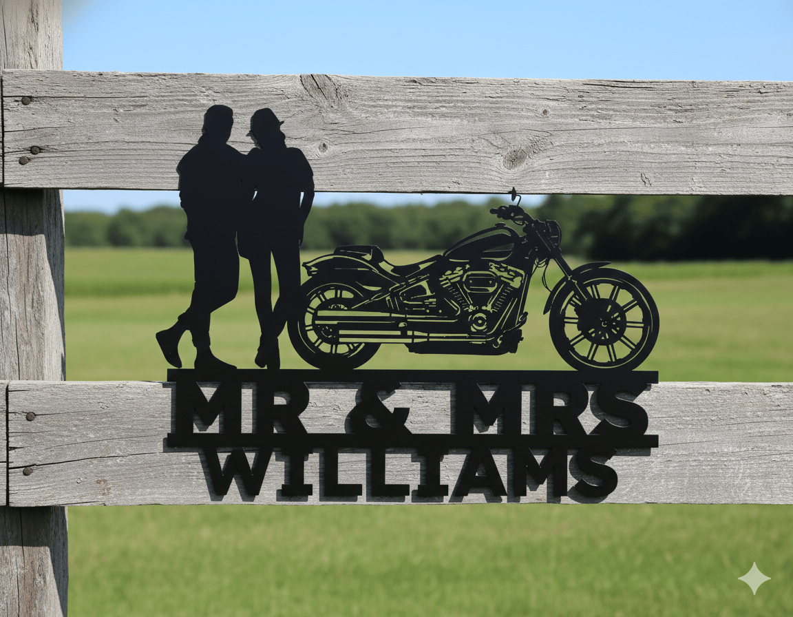Wall Art Black / 12 Inch Mr&Mrs Harley-Davidson couple SET 11
