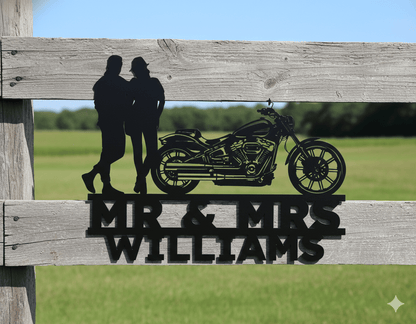 Wall Art Black / 12 Inch Mr&Mrs Harley-Davidson couple SET 11
