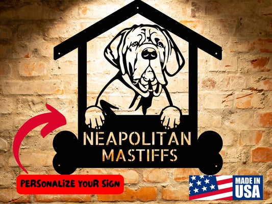 Wall Art Neapolitan Mastiffs Dog Name Sign