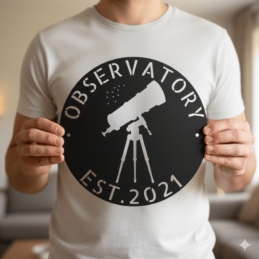 Wall Art OBSERVATORY NAME SIGN - Custom Telescope Observatory Monogram Wall Art