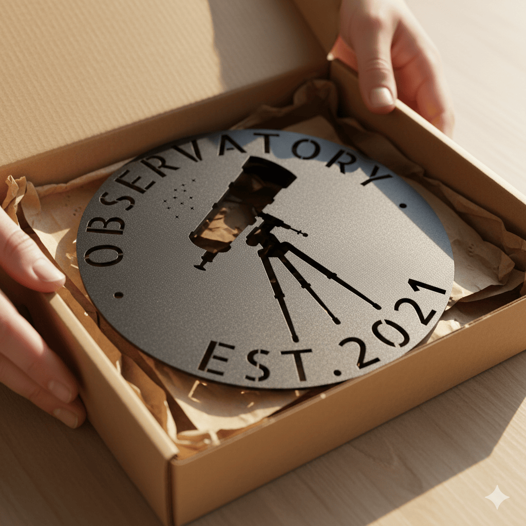 Wall Art OBSERVATORY NAME SIGN - Custom Telescope Observatory Monogram Wall Art