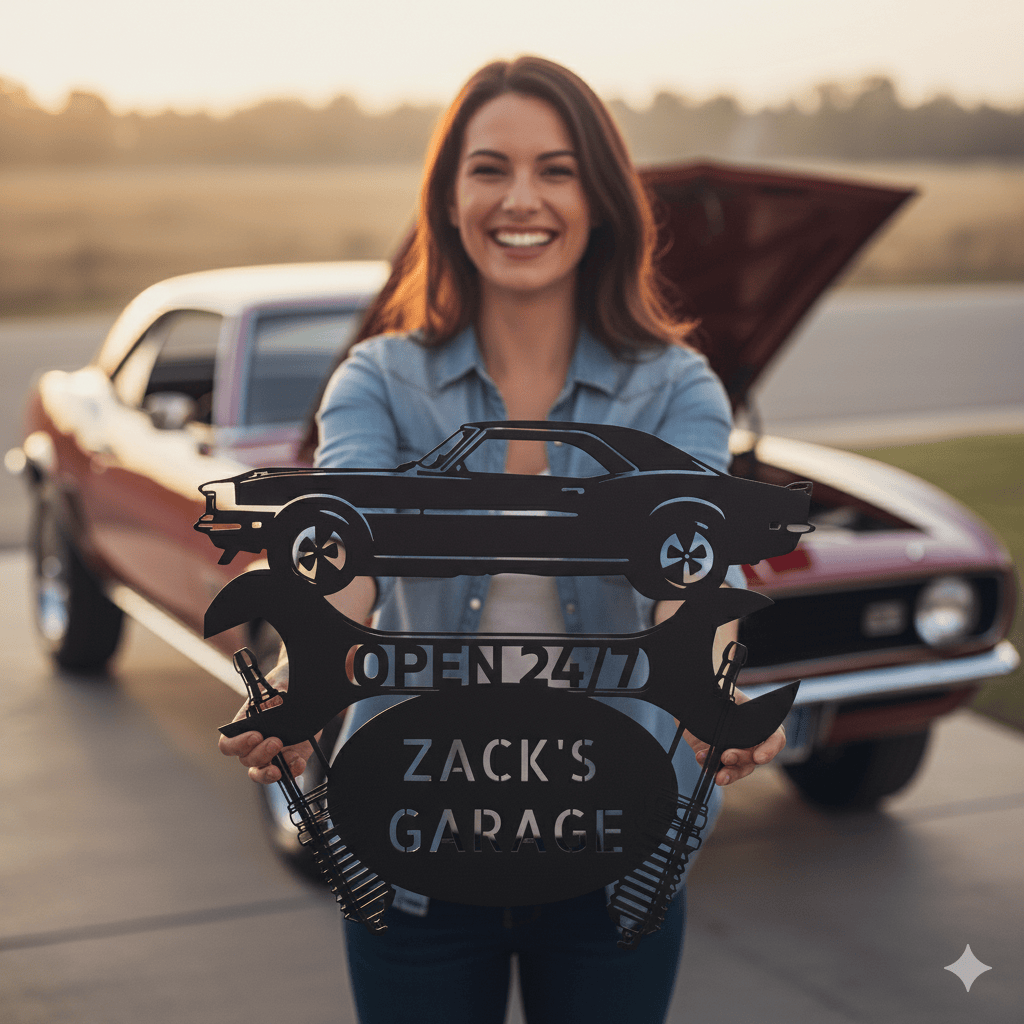 Wall Art Personalized 1967 Camaro Garage Sign – Custom Metal Wall Art for Car Lovers