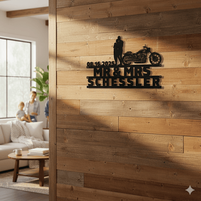 Wall Art Personalized Harley Davidson Wedding Date Sign: Biker Home Decor