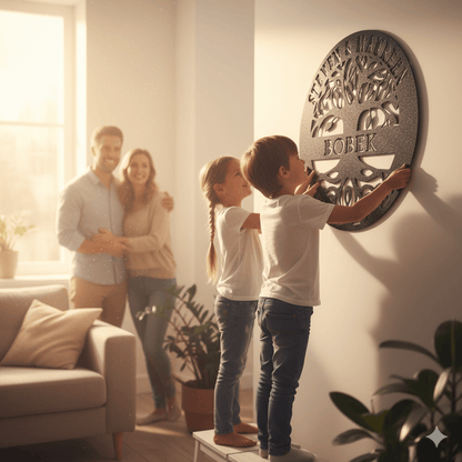 wall decor Tree of Life Family Name Sign – Personalized Metal Wall Art with Est. Date