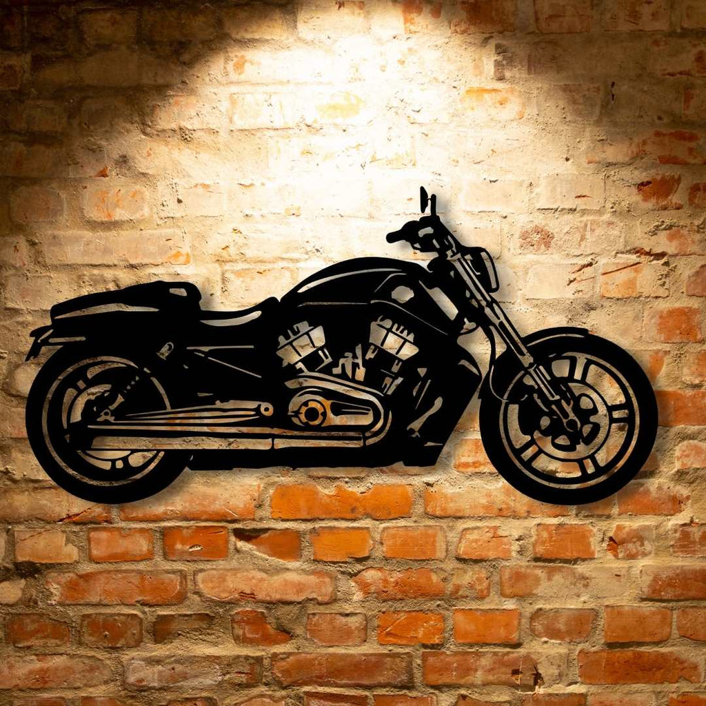 Custom Handmade Harley Davidson FXDR Steel Monogram motorcycle wall art.