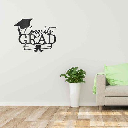 Congrats Grad Cap - Personalized Metal Wall Art Decor.