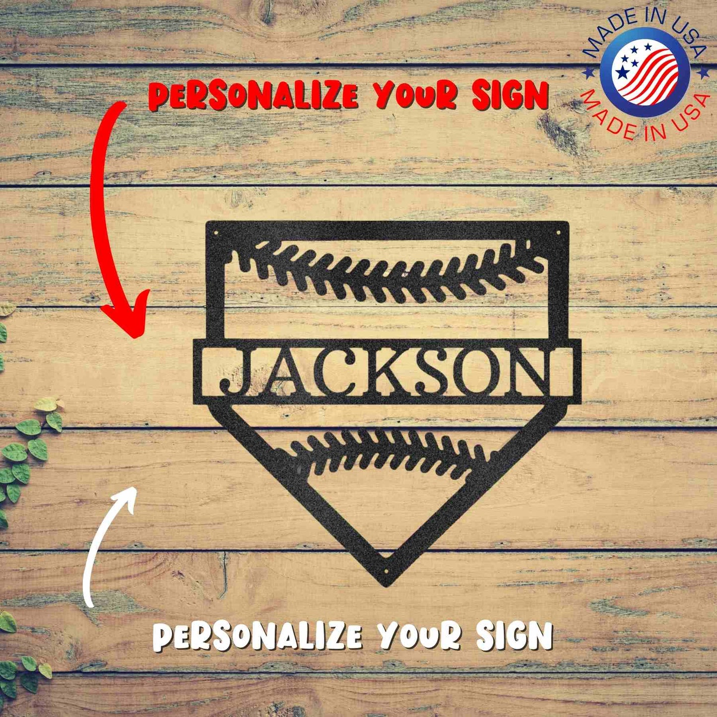 A MY Personal Home Base Sign with the name jackson, offering Unique Metal Art Gifts and Personalized Family Signs.