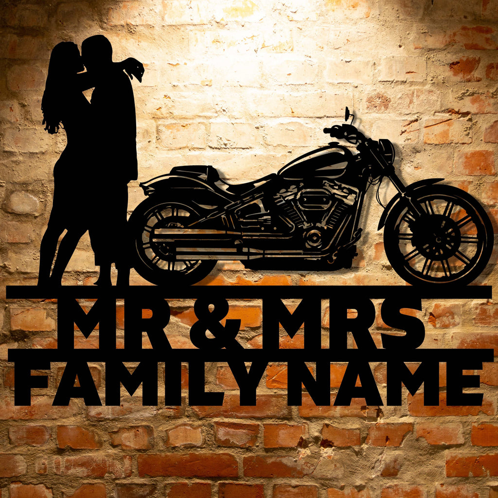 Mr&Mrs Harley-Davidson couple SET 18 metal motorcycle sign.
