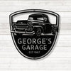 George's 1958 Chevy Apache Pickup 3100 Steel Monogram Wall Art Sign - Unique metal art gift for garage decoration.