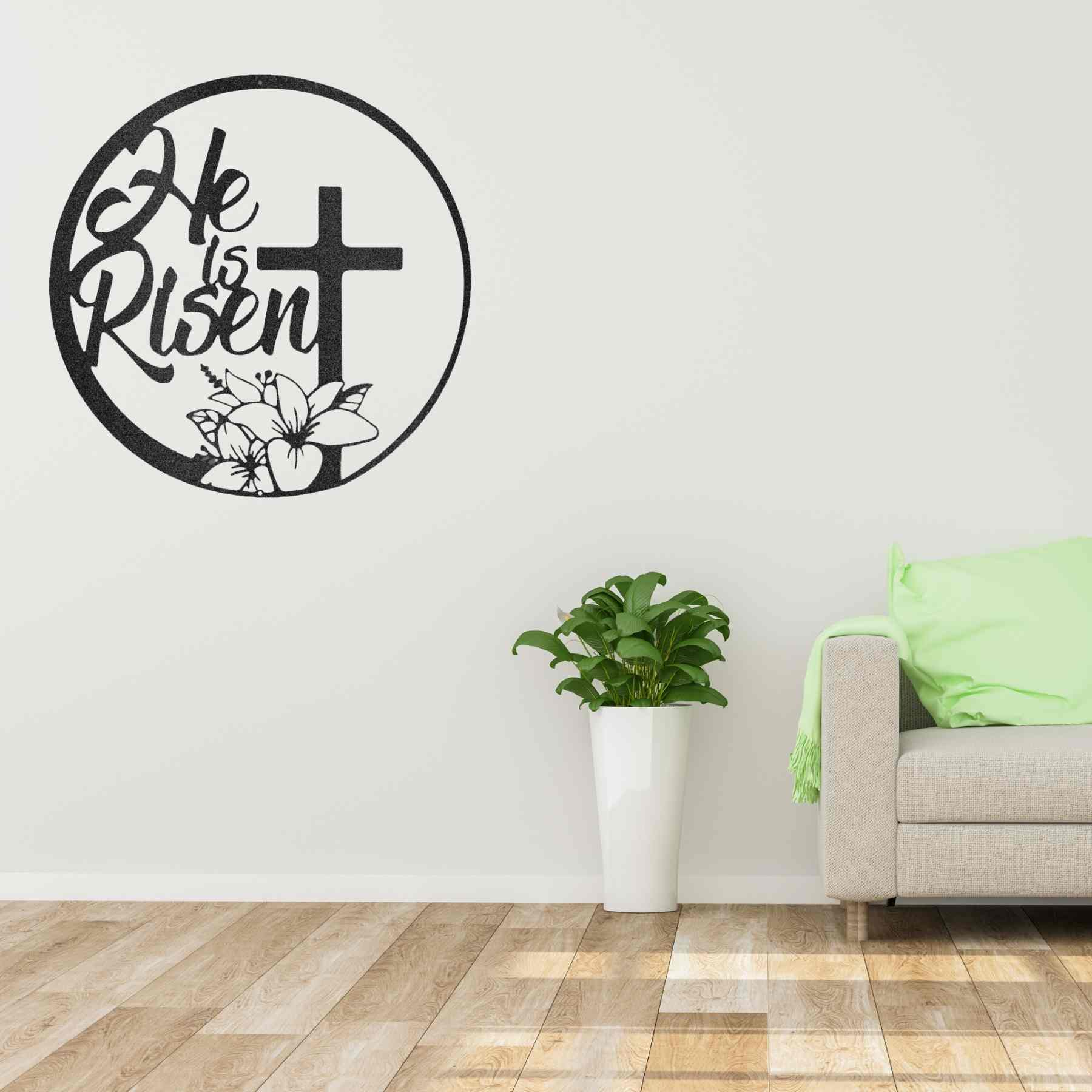 Custom Handmade Designs - He is Risen - Steel Sign metal wall art.