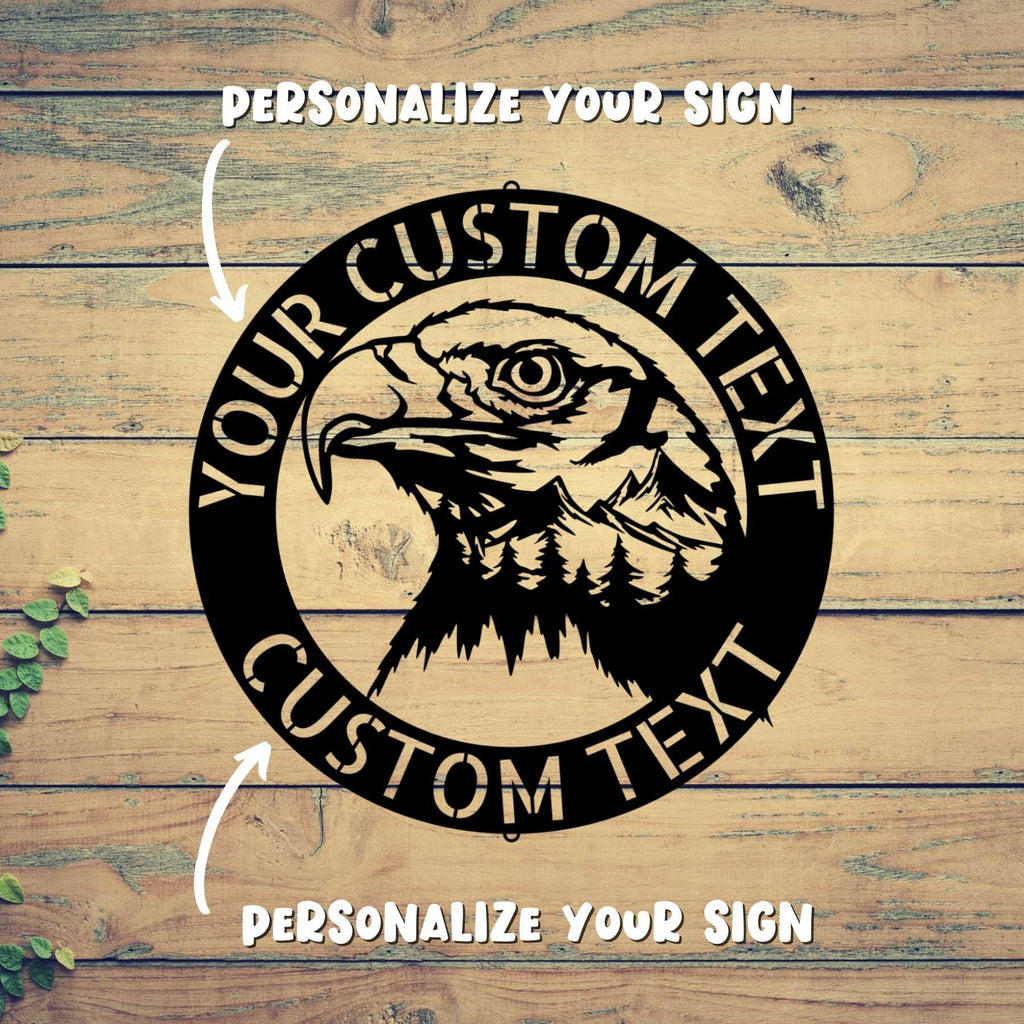 Custom EAGLE HEAD SIGN - Personalized Family Signs.