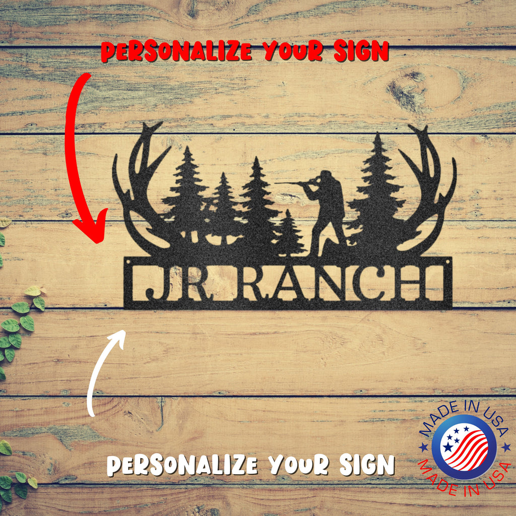 Custom Handmade Jr Ranch Sniper Monogram - Steel Sign, a personalized family metal wall art decor.