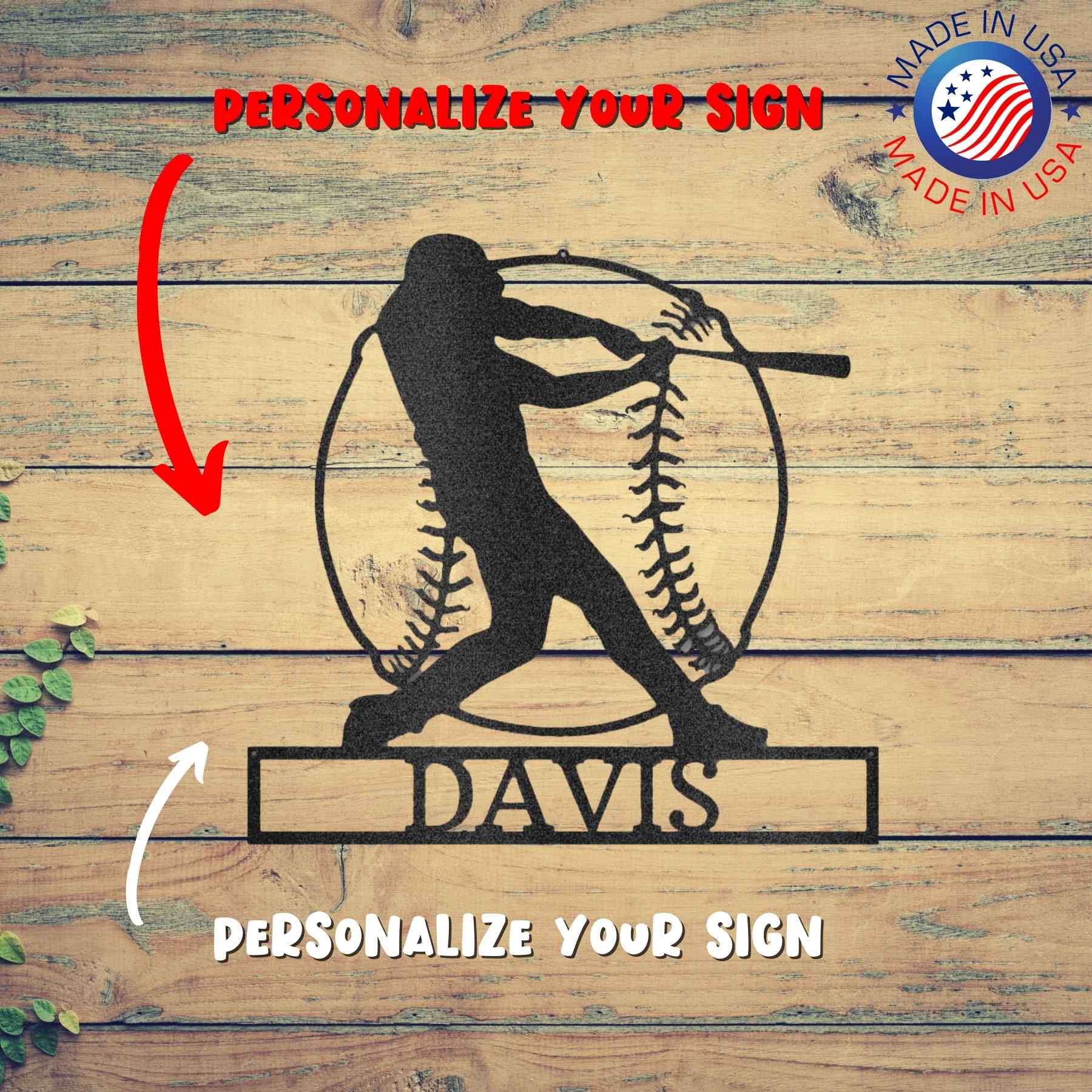 A durable personalized Metal Sign with the name Davis for outdoor wall art decor.