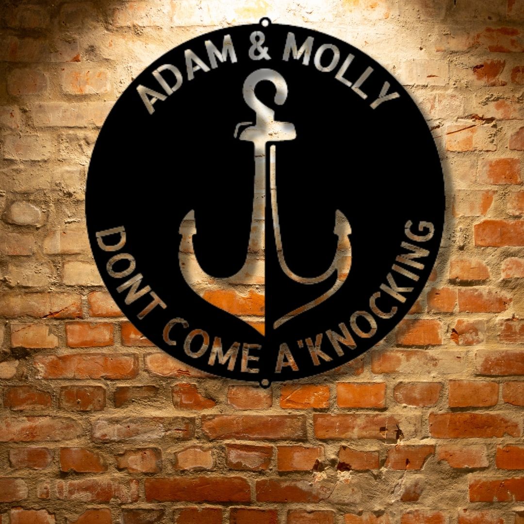 Adam & Molly don't come a knocking PERSONALIZED Metal Wall Art Decor - Steel Sign.