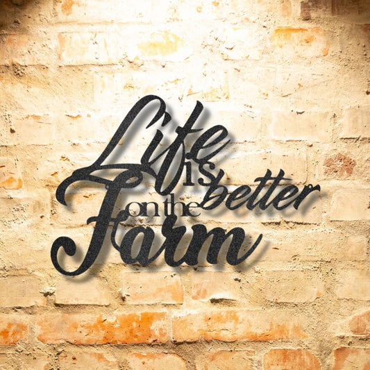 Custom Handmade Steel Monogram Metal Wall Art Decor sign is better on the farm.