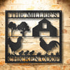 The Miller Chicken Coop Family Sign Monogram - Personalized Steel Sign.