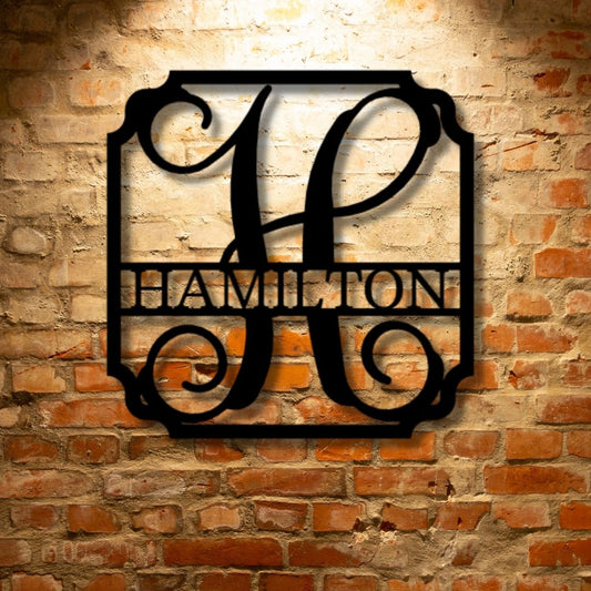 Hamilton PERSONALIZED Classic Family Name - Steel Sign - Durable Outdoor Metal Signs.