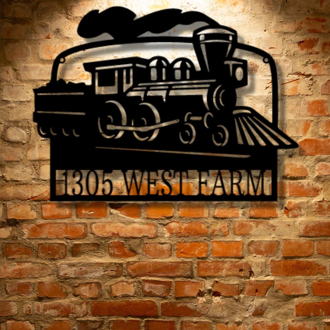 A UNIQUE Metal Wall Art Decor - Personalized Coal Train Monogram on a Steel Sign.