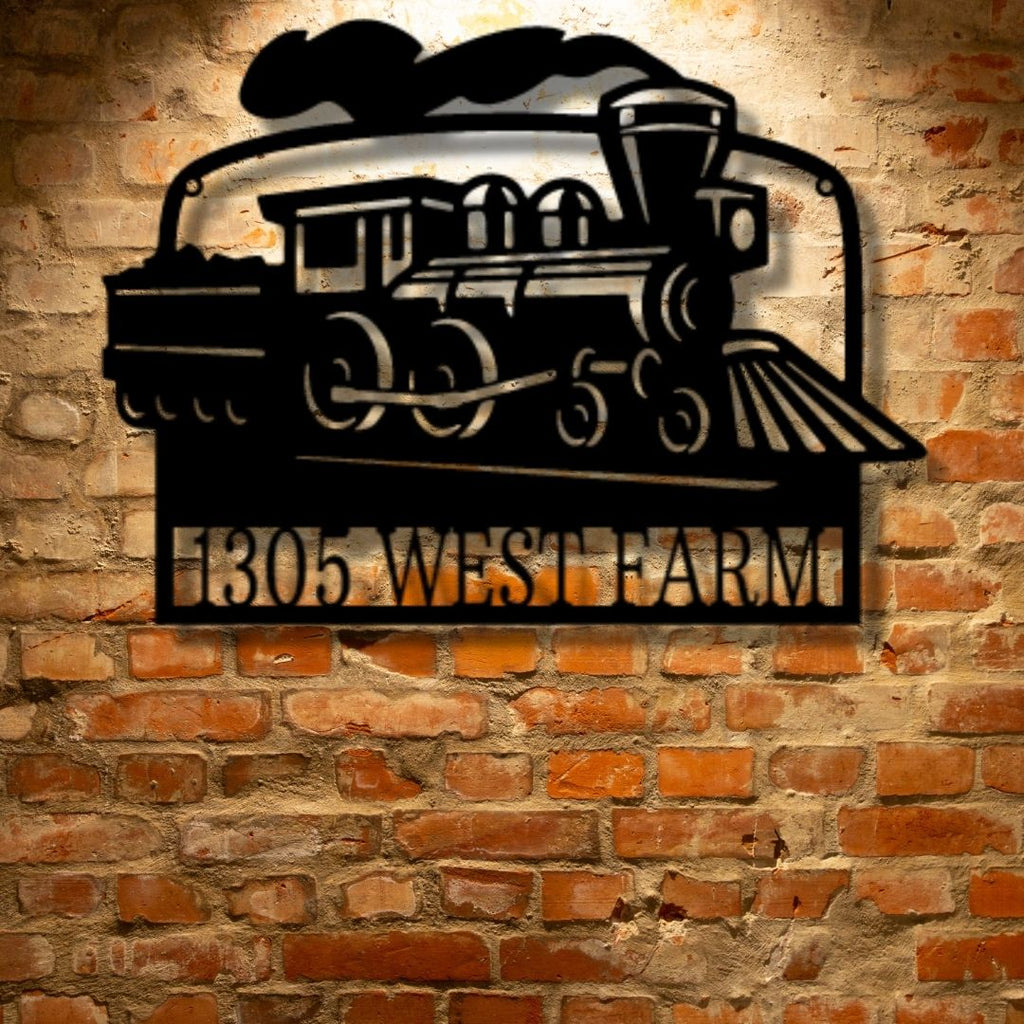 A UNIQUE Metal Wall Art Decor - Personalized Coal Train Monogram on a Steel Sign.