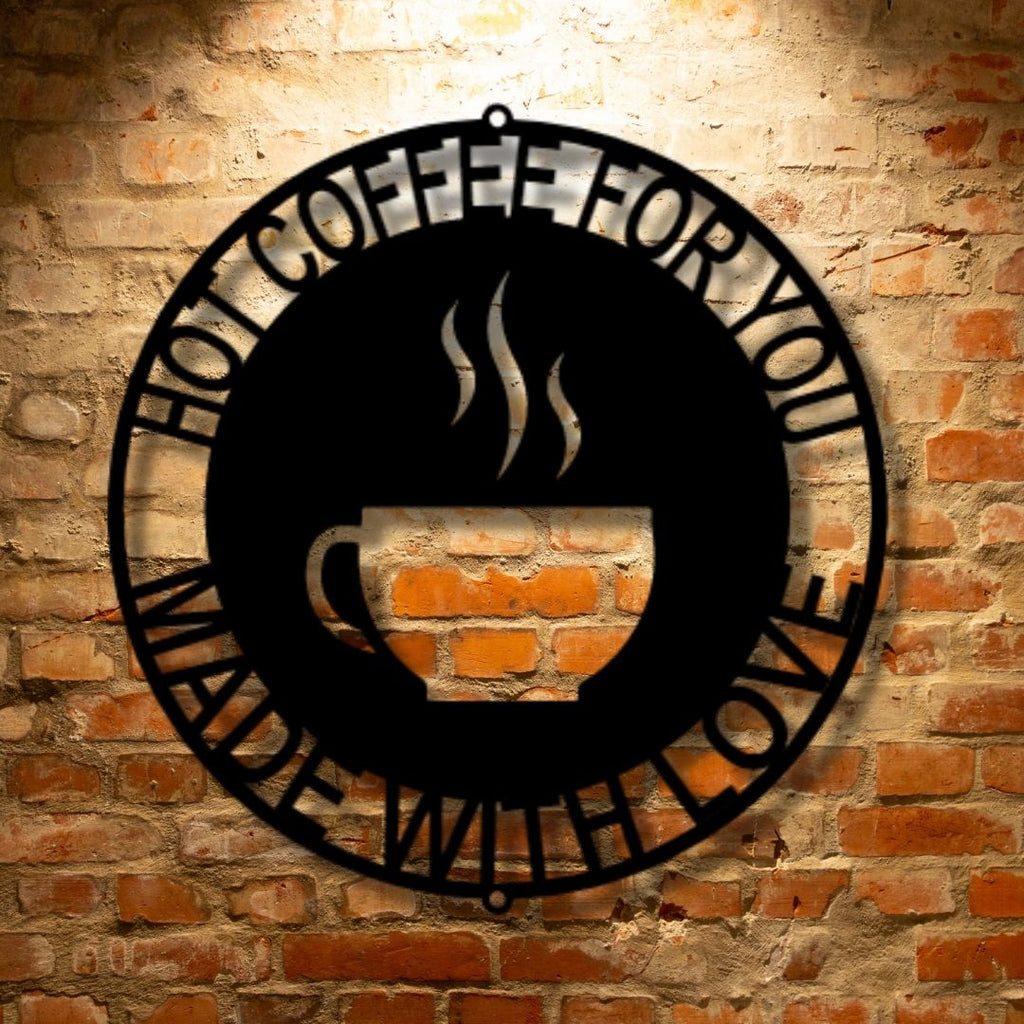 A durable outdoor metal sign that says PERSONALIZED Coffee Haze Monogram - Steel Sign for you made with love.